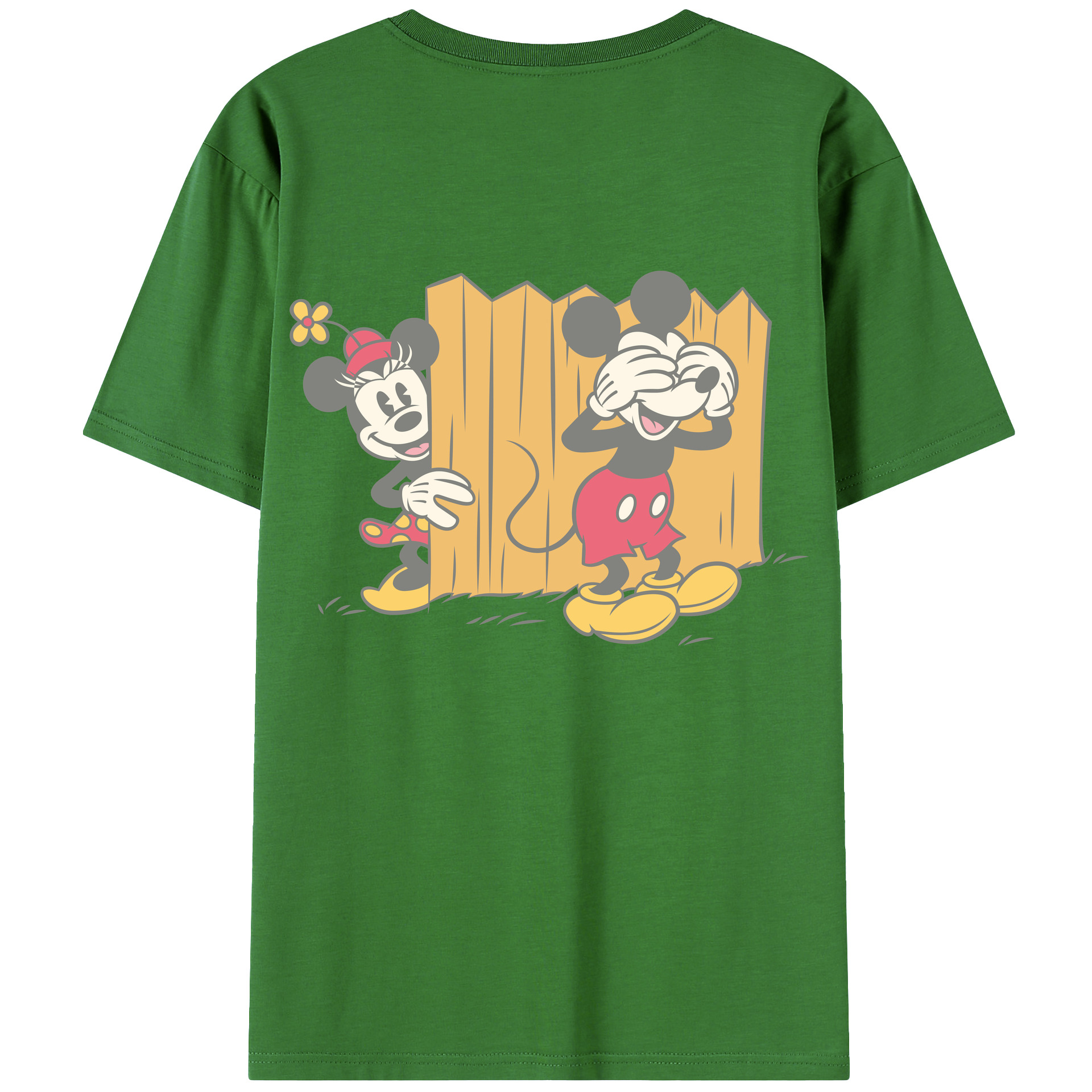 （画像用） ミッキーマウス Mickey Mouse レディース半袖Tシャツ(バックプリント)